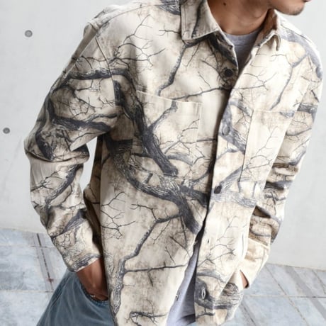 Nomad by Craft + Flow Tree Camo Canvas Shirts Jacket