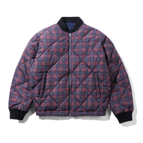 Butter Goods Reversible Bomber Jacket, - Navy / Plaid