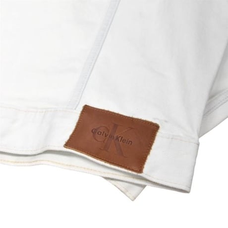 Calvin Klein 90's Bleach Trucker Jacket - White Blue