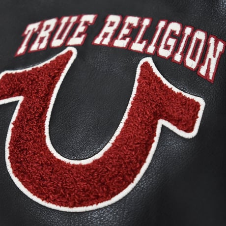 True Religion Logo Patch Varsity Jacket - Black