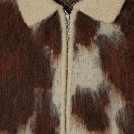 OBEY Cow Pattern Zip Sweater - Cow Multi