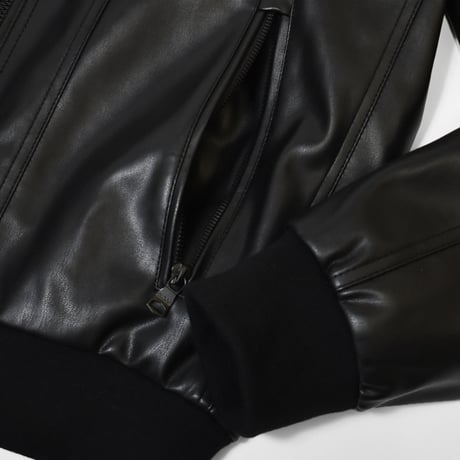 DKNY Faux Leather Moto Jacket [DX491399] - Black