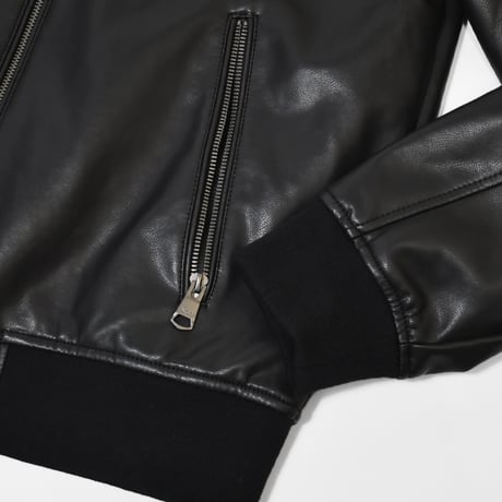 DKNY Faux Leather Bomber Jacket [DX691282] - Black