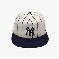 Uncle Jay's Vintage New York Yankees Twill Pinstripe Cap - WhiteｘNavy