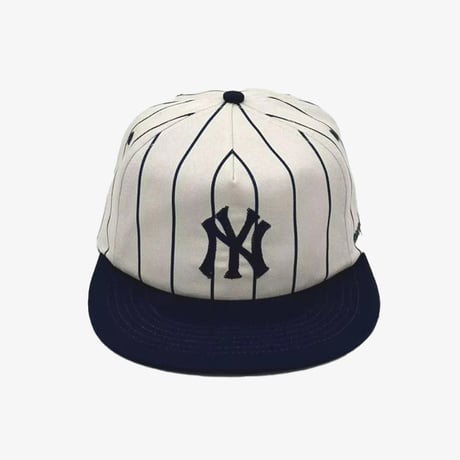 Uncle Jay's Vintage New York Yankees Twill Pinstripe Cap - WhiteｘNavy