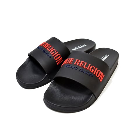 True Religion Weezy Logo Slide Sandal - Black