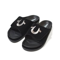 True Religion Logo Strap Slide Sandal - Black