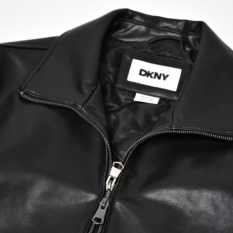 DKNY Faux Leather Bomber Jacket [DX691282] - Black