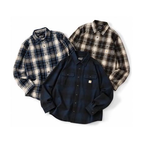 Carhartt 107013 Loose Fit Heavyweight Flannel L/S Plaid Shirts / 全3色