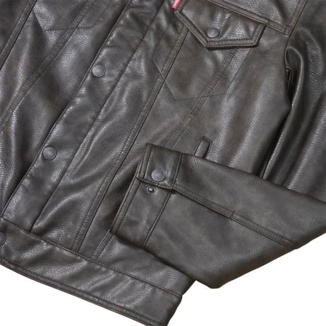 Levi's®︎  PU Leather 2 Chest Pocket Trucker Jacket LM2RU638 / 全2色