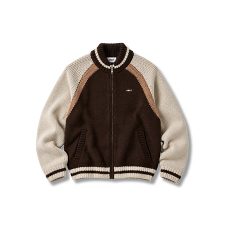 OBEY Aven Zip Up Sweater - Brown Multi