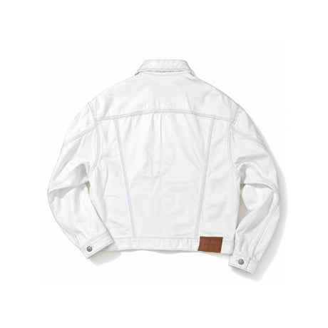 Calvin Klein 90's Bleach Trucker Jacket - White Blue