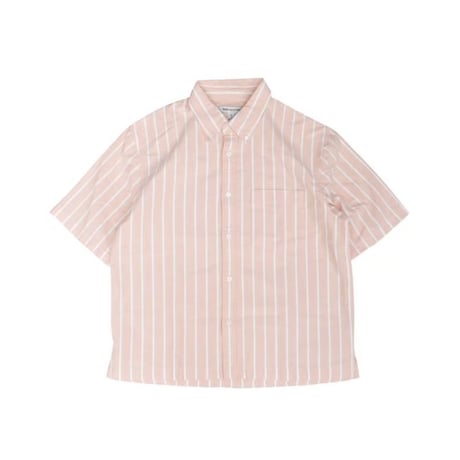 Urban Outfitters S/S Oxford Stripe Shirt - Salmon PinkｘWhite