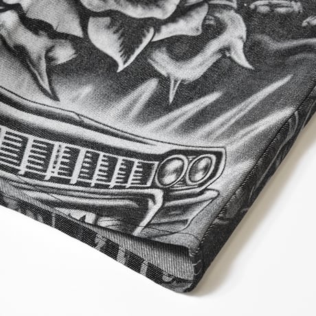 FB County Inked Up Hard Denim Short Sleeve Zip Shirt - Black
