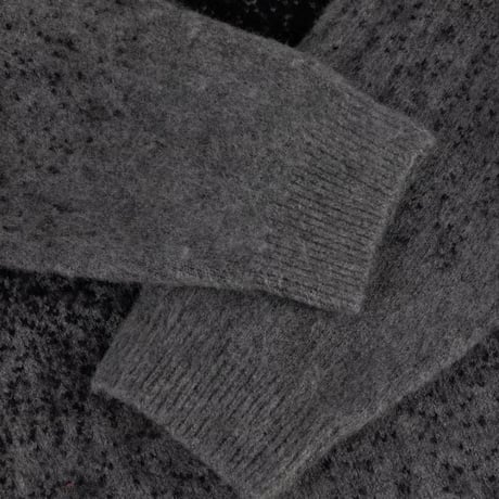 Dime Mohair Double Zip Knit - Black/Charcoal