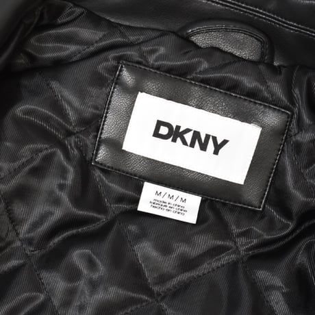 DKNY Faux Leather Bomber Jacket [DX691282] - Black