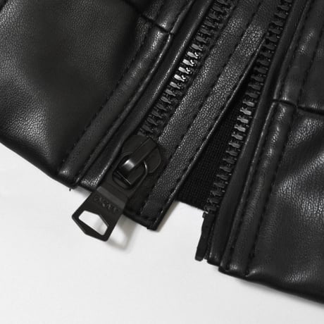DKNY Faux Leather Moto Jacket [DX491399] - Black