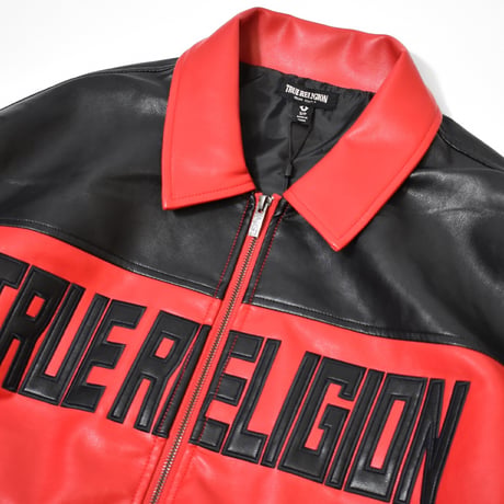 True Religion Color Blocked Logo Racing Jacket - Red