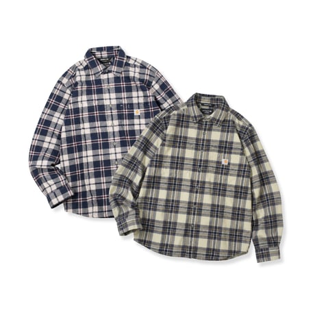 Carhartt 107010 Relaxed Fit Midweight L/S Flannel Plaid Shirts / 全2色