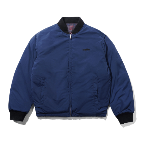 Butter Goods Reversible Bomber Jacket, - Navy / Plaid