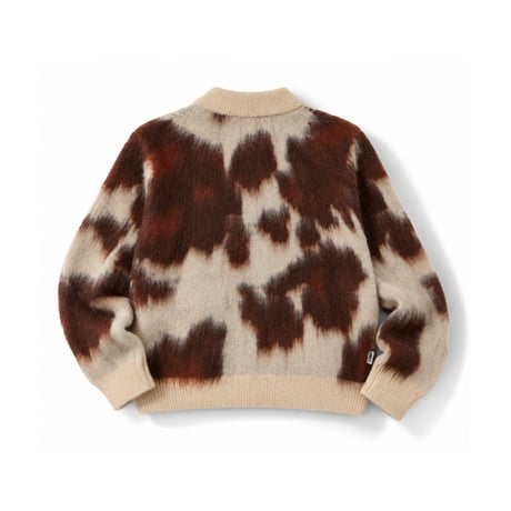 OBEY Cow Pattern Zip Sweater - Cow Multi