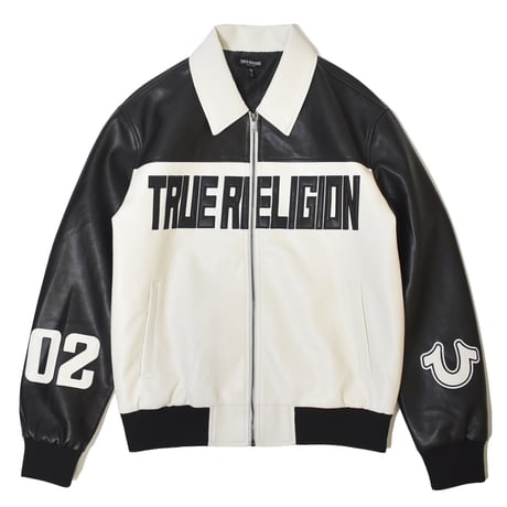 True Religion Color Blocked Logo Racing Jacket - White