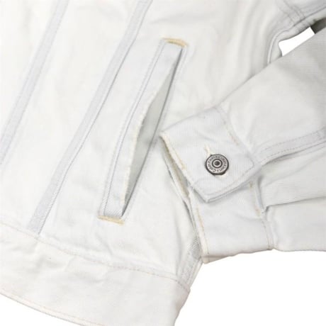 Calvin Klein 90's Bleach Trucker Jacket - White Blue