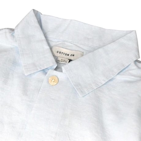 Cotton On Eli Linen Blend S/S Shirt - Blue