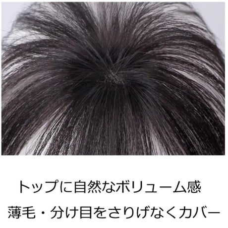 部分ウィッグ 前髪ウィッグ ヘアピース トップカバー つむじ 分け目 薄毛 白髪 自然 人毛100％前髪ウィッグ