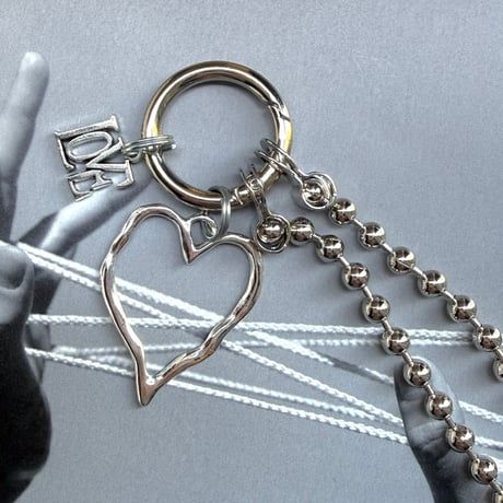 【nostalgic silver】silver ball chain strap
