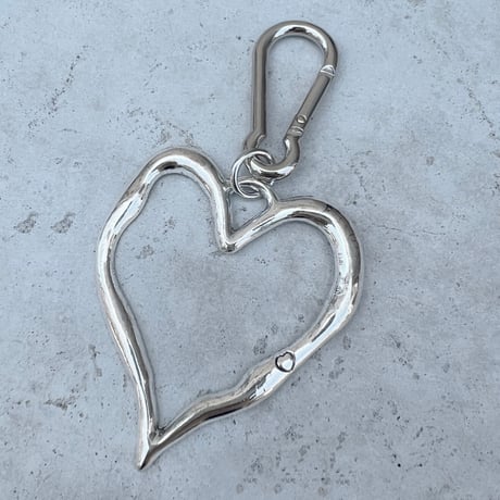 【nostalgic silver】big heart key ring