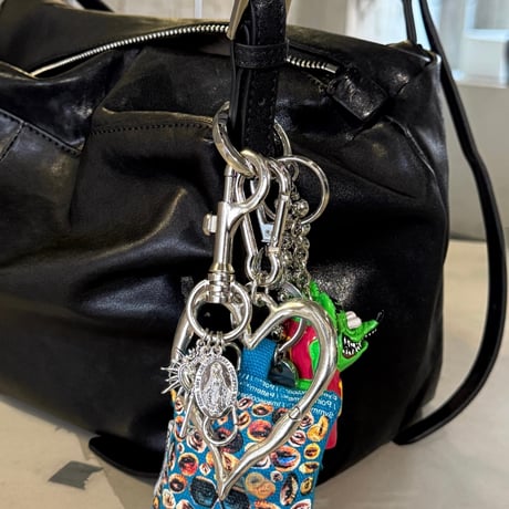 【nostalgic silver】big heart key ring