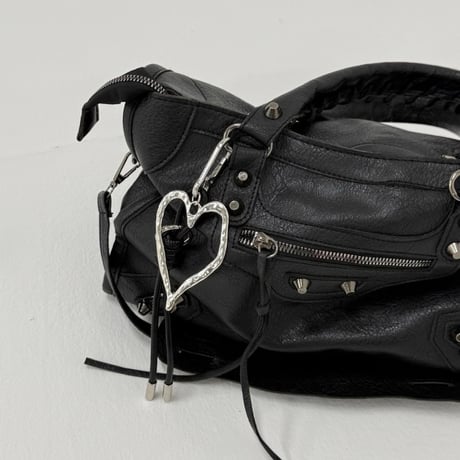 【nostalgic silver】color heart key ring