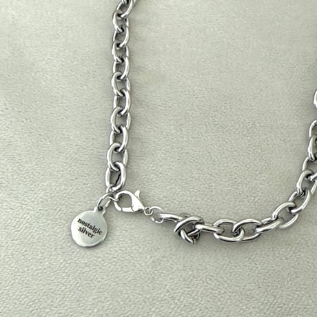 【nostalgic silver】logo chain necklace