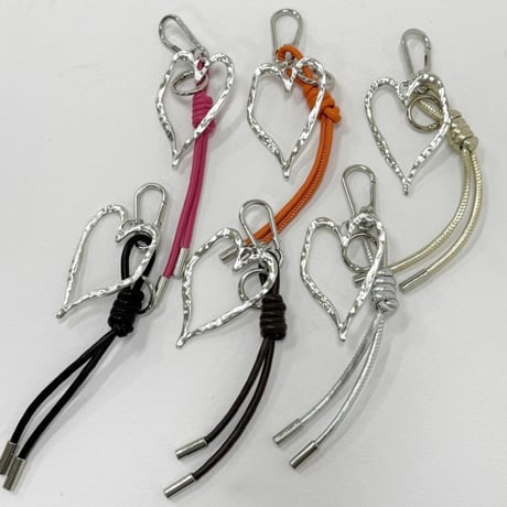 【nostalgic silver】color heart key ring