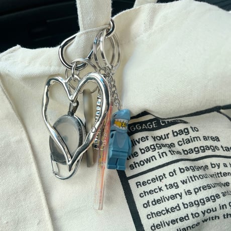 【nostalgic silver】big heart key ring