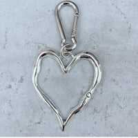 【nostalgic silver】big heart key ring