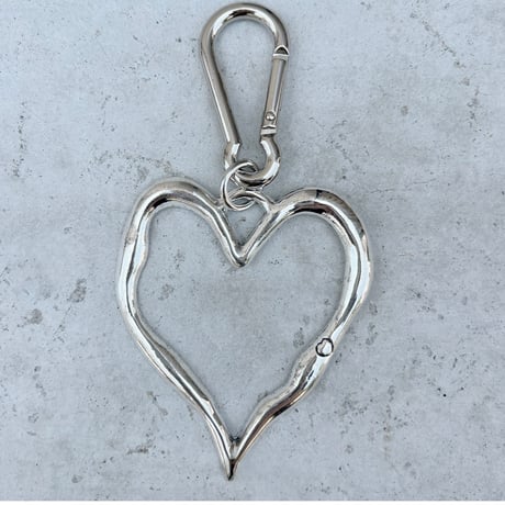 【nostalgic silver】big heart key ring