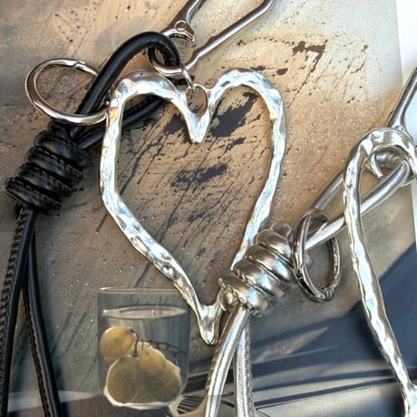 【nostalgic silver】color heart key ring