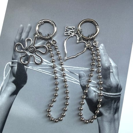 【nostalgic silver】silver ball chain strap