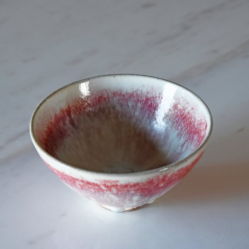 丹波焼 信凜窯 仲岡信人 彩色灰釉 ボウル 赤｜Tamba pottery shinringa