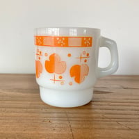 FIRE KING Shamrock ファイヤーキング シャムロック スタッキング マグカップ／橙