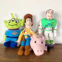 Disney TOY STORY トイストーリー ぬいぐるみ ウッディ バズ ハム エイリアン 4点セット