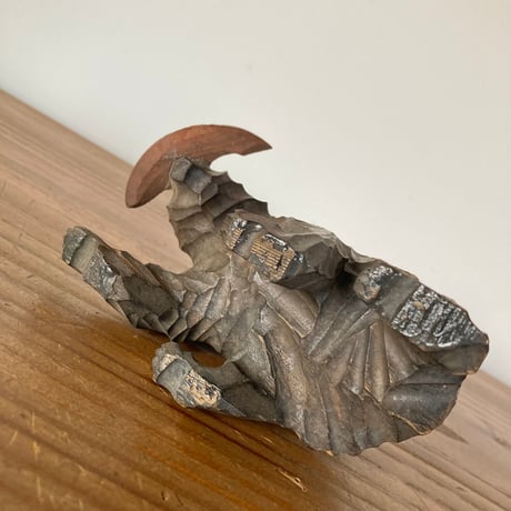 木彫り熊⑧ 小さな木彫り熊 鮭咥え熊 ガラス目 北海道  HOKKAIDO JAPAN FOLKART VINTAGE