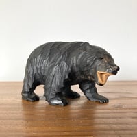 木彫り熊⑥ 小さな木彫り熊 吠え熊 ガラス目 右向き 北海道  HOKKAIDO JAPAN FOLKART VINTAGE