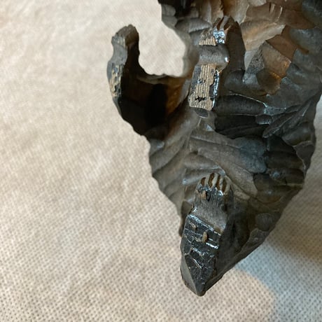木彫り熊⑧ 小さな木彫り熊 鮭咥え熊 ガラス目 北海道  HOKKAIDO JAPAN FOLKART VINTAGE