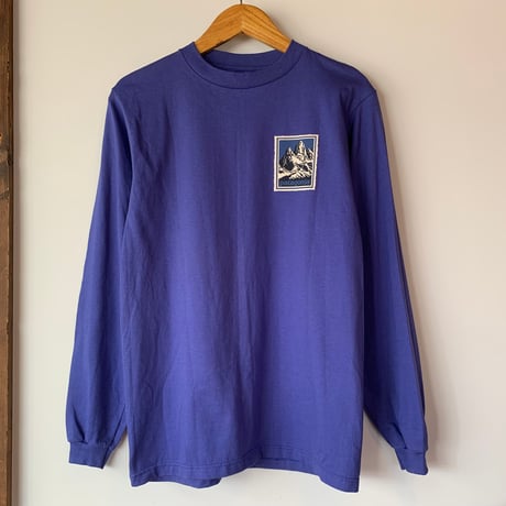 patagonia L/S FITZROY STAMP WOODBLOCK NOS  デッドストック 黒タグ 切手 木版画 パタゴニア VINTAGE