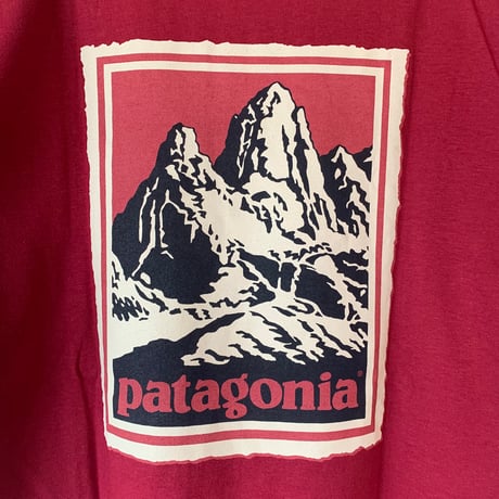 patagonia no.2 FITZROY STAMP WOODBLOCK NOS  デッドストック 黒タグ 切手 木版画 パタゴニア VINTAGE