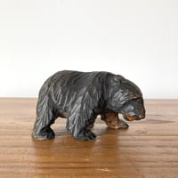 木彫り熊④ 小さな木彫り熊 吠え熊 ガラス目 右向き 北海道  HOKKAIDO JAPAN FOLKART VINTAGE