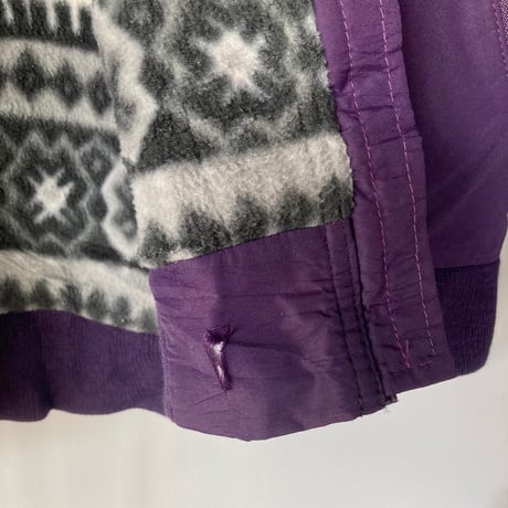 L.L.Bean エルエルビーン 美品 1980s Warm-up Jacket made in USA パープル 総柄 カタディン 山タグ ウォームアップジャケット VINTAGE